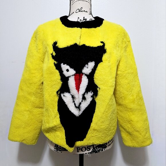 Jackets & Blazers - New Real Merino Lamb Fur Sheepskin Shearling Leather Coat Jacket Lemon Bumblebee